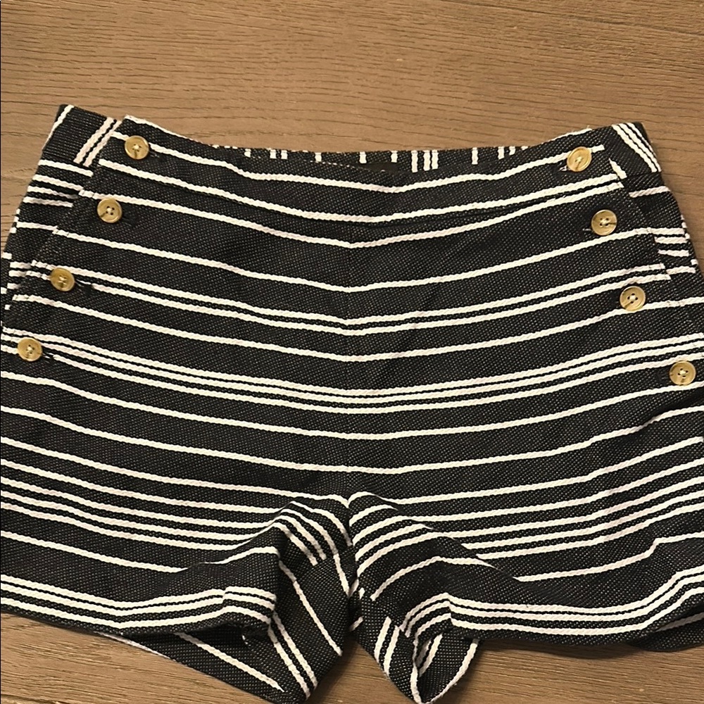 Striped Black and White Women's Shorts